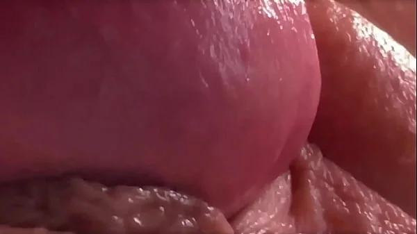 Extremily close-up pussyfucking. Macro Creampie